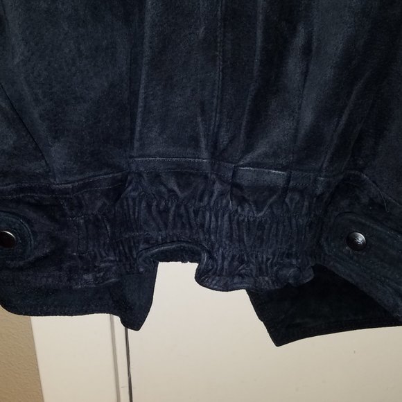 1980s INTERNATIONAL RINZI COLLECTION GENUINE SUEDE LEATHER WOMEN'S JACKET COAT - Picture 9 of 10